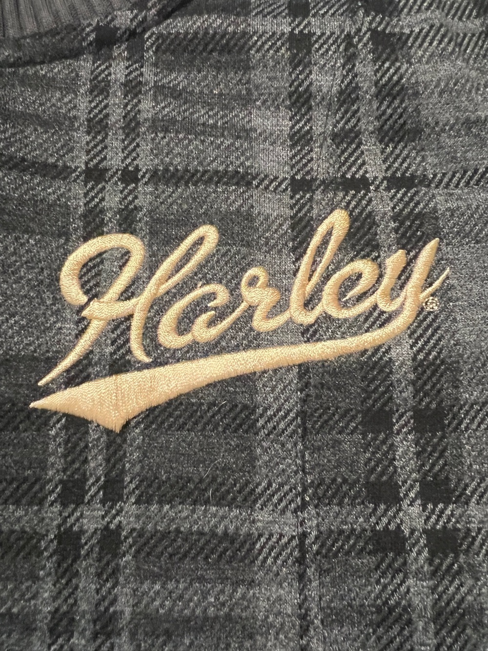 Vintage Harley-Davidson Woman’s Small, gray plaid cropped jacket, Y2K, excellent - Picture 5 of 16